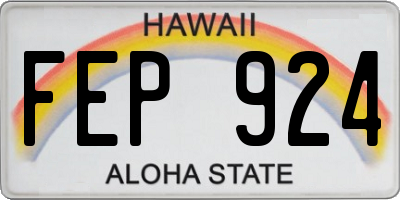 HI license plate FEP924