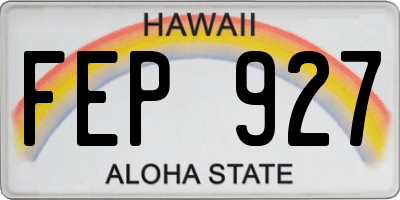 HI license plate FEP927