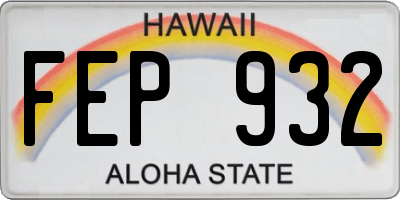 HI license plate FEP932