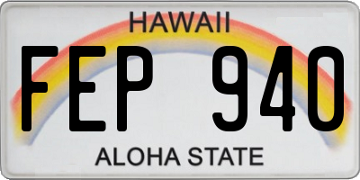 HI license plate FEP940