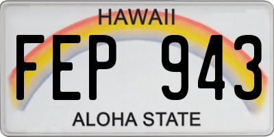 HI license plate FEP943