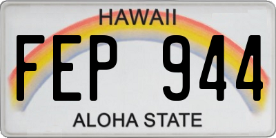 HI license plate FEP944