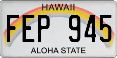 HI license plate FEP945