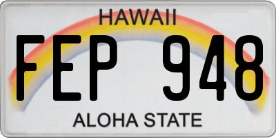 HI license plate FEP948
