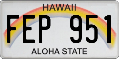 HI license plate FEP951