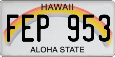 HI license plate FEP953