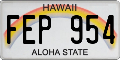 HI license plate FEP954