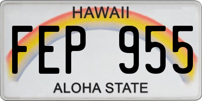 HI license plate FEP955