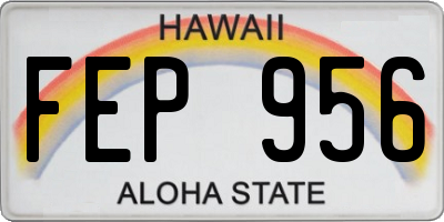 HI license plate FEP956