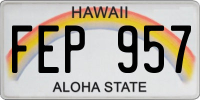 HI license plate FEP957