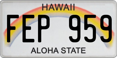 HI license plate FEP959