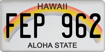 HI license plate FEP962