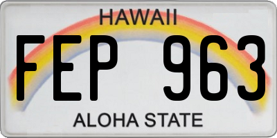HI license plate FEP963