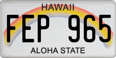 HI license plate FEP965