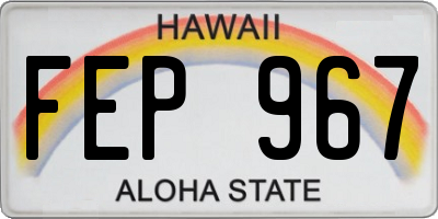 HI license plate FEP967