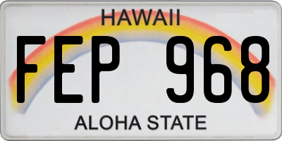 HI license plate FEP968