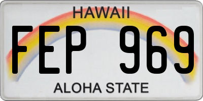 HI license plate FEP969