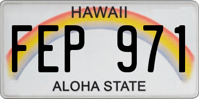 HI license plate FEP971