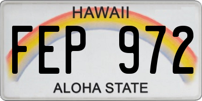 HI license plate FEP972