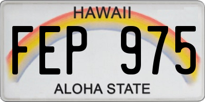 HI license plate FEP975