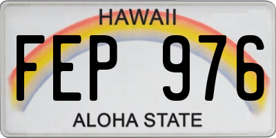 HI license plate FEP976