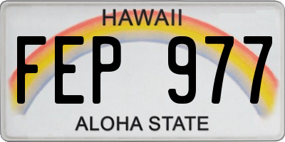 HI license plate FEP977