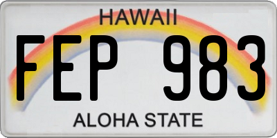 HI license plate FEP983