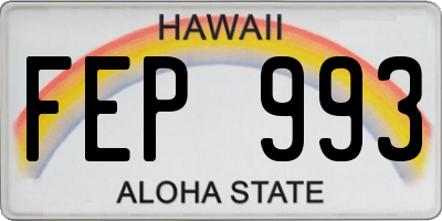 HI license plate FEP993