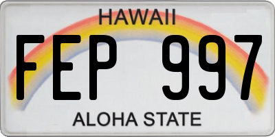 HI license plate FEP997
