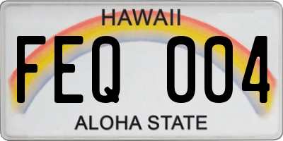 HI license plate FEQ004