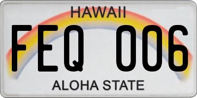 HI license plate FEQ006