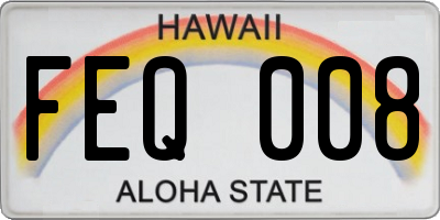 HI license plate FEQ008