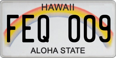 HI license plate FEQ009