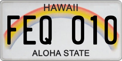 HI license plate FEQ010