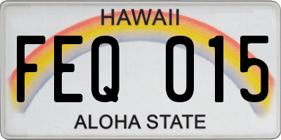 HI license plate FEQ015