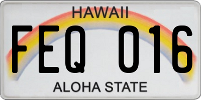 HI license plate FEQ016