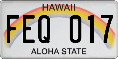 HI license plate FEQ017