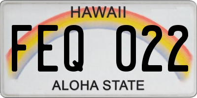 HI license plate FEQ022