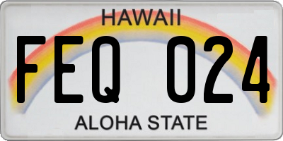 HI license plate FEQ024