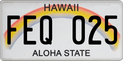 HI license plate FEQ025