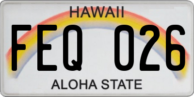HI license plate FEQ026