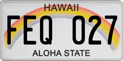 HI license plate FEQ027