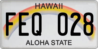 HI license plate FEQ028