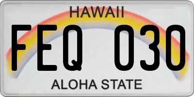 HI license plate FEQ030