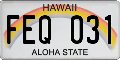 HI license plate FEQ031