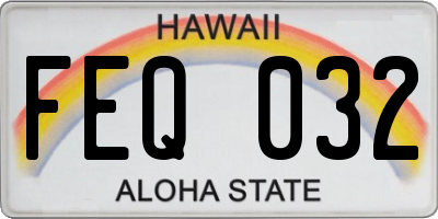 HI license plate FEQ032