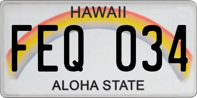 HI license plate FEQ034