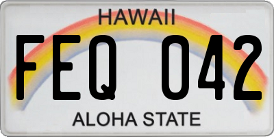 HI license plate FEQ042