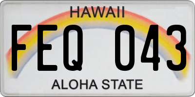 HI license plate FEQ043