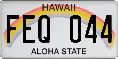 HI license plate FEQ044